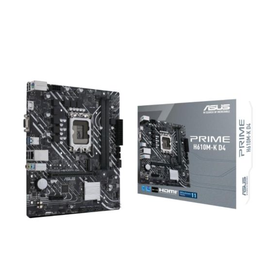 Obrázek ASUS MB Sc LGA1700 PRIME H610M- K D4, Intel H610, 2xDDR4, 1xHDMI, 1xVGA, mATX