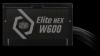 Obrázek Cooler Master zdroj Elite NEX 600 W 230V, 120mm, 80+ White, Mesh (opletené kabely)