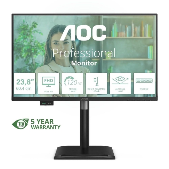 Obrázek AOC MT 23,8" 24P4U - 1920x1080, IPS,120Hz, 1xVGA, 1xHDMI, 1xDP, USBhub, Repro, Pivot