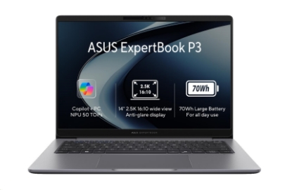 Obrázek ASUS NTB ExpertBook PM3 (PM3406CKA-NZR732X), AI 7 350, 14" 2560x1600, 32GB, 1TB SSD, Radeon, W11 Pro, Misty Grey