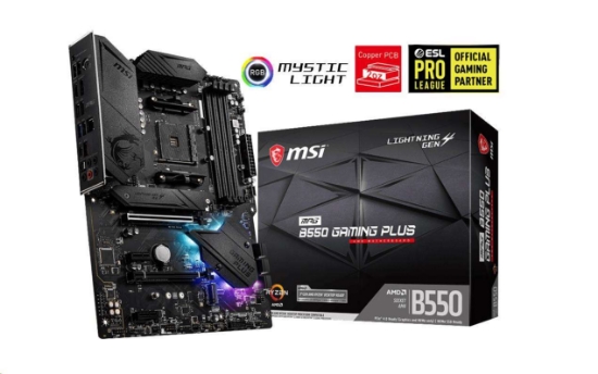 Obrázek BAZAR - MSI MB Sc AM4 MPG B550 GAMING PLUS, AMD B550, 4xDDR4, VGA, ATX - Poškozený obal (Komplet)