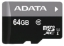 Zobrazit detail produktu - ADATA MicroSDXC karta 64GB Premier UHS-I Class 10 + SD adaptér Obrázek ADATA MicroSDXC karta 64GB Premier UHS-I Class 10 + SD adaptér