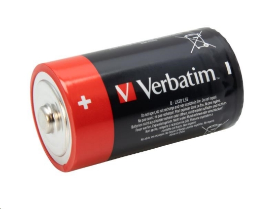 Obrázek VERBATIM Alkalické baterie D,  2 PACK / LR20
