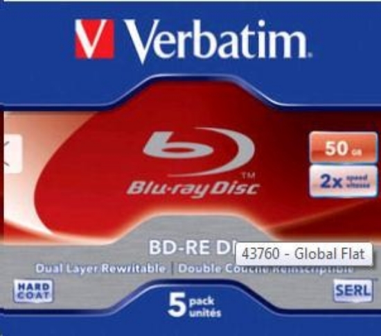 Obrázek VERBATIM BD-RE DL (5-pack)Blu-Ray/Jewel/2x/50GB