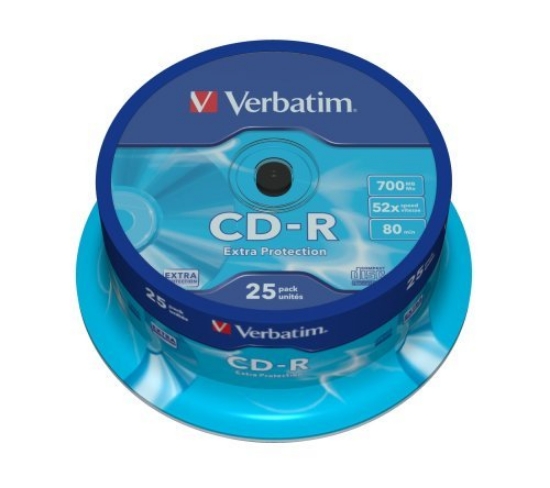 Obrázek VERBATIM CD-R(25-Pack)Spindle/Extra Protection/DL/52x/700MB