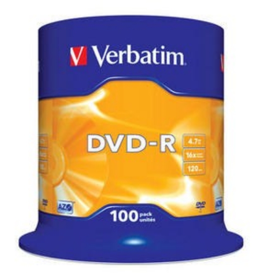 Obrázek VERBATIM DVD-R(100-Pack)Spindle/General Retail/16x/4.7GB