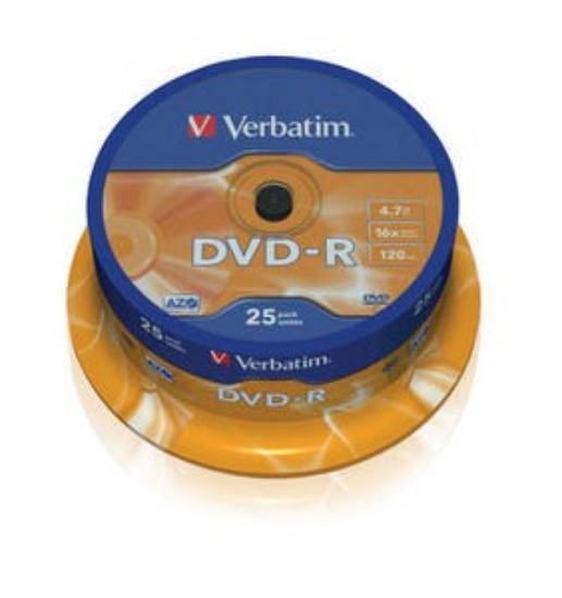 Obrázek VERBATIM DVD-R(25-Pack)Spindle/General Retail/16x/4.7GB