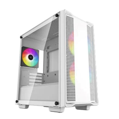 Obrázek DEEPCOOL Case CC360 WH ARGB, mATX, Průhledná bočnice, 3x 120mm Fan, bílá