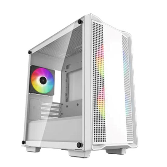 Obrázek DEEPCOOL Case CC360 WH ARGB, mATX, Průhledná bočnice, 3x 120mm Fan, bílá