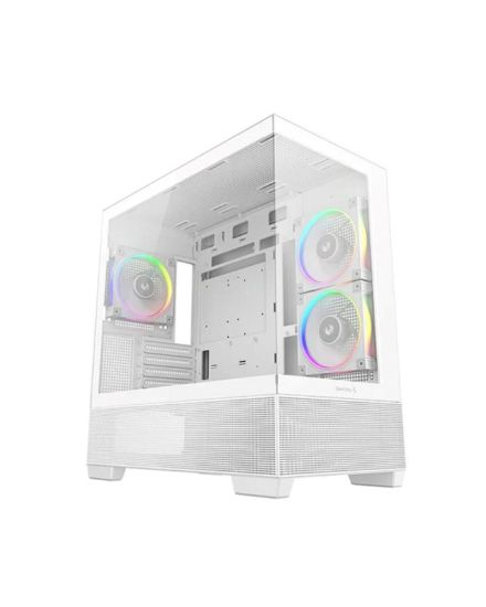 Obrázek DEEPCOOL Case CG380 3F WH, mATX, ARGB, Průhledná bočnice, 3x 120mm Fan, bílá