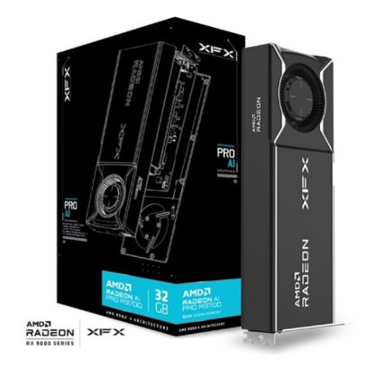 Obrázek GPU XFX AMD Radeon™ AI Pro R9700 32GB GDDR6 256-bit 20 Gbps, Dvou-slotový blower