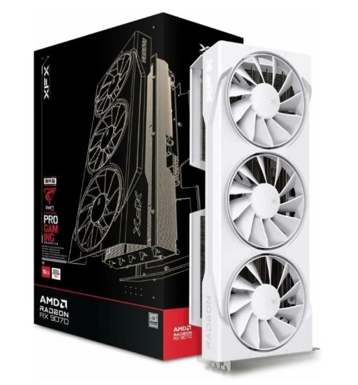 Obrázek GPU XFX Swift AMD Radeon RX 9070 OC 16GB GDDR6, Triple Fan Gaming Edition white
