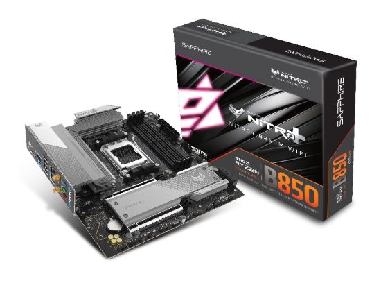 Obrázek MB SAPPHIRE NITRO+ B850M WIFI, AM5, 4x DDR5 DIMM, 2x M.2, 4x SATA, 1x 2,5Gb LAN, BT, WF6, 2xPCIe