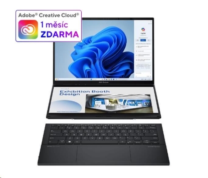 Obrázek ASUS NTB Zenbook 14 Duo OLED (UX8406MA-OLED085X), Ultra 7-155H, 14" 2880 x 1800, 16GB, 1TB SSD, IntelArc, W11 Pro, Black