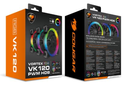 Obrázek COUGAR ventilátor VORTEX VK 120 ARGB (3pack) 120mm hydro dynamic bearings, lightning & power management