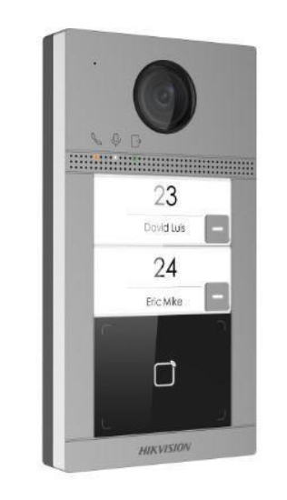 Obrázek HIKVISION DS-KV8213-WME1(B)/Flush, IP dveřní interkom 2-tlač., čtečka karet, 2MPx kamera, WiFi, zápustný