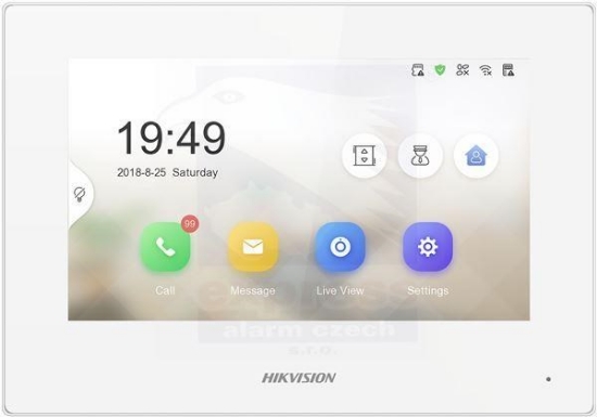 Obrázek HIKVISION DS-KH6320-WTE1-W(O-STD), 7" IP bytový dotykový monitor, Wi-Fi; PoE; bílý