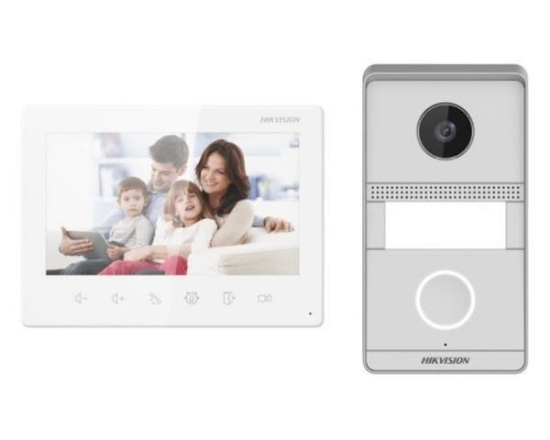 Obrázek HIKVISION DS-KIS101-P/Surface, Kit videotelefonu, 2-drát, povrchová montáž, bytový monitor + dveřní stanice
