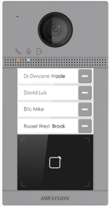 Zobrazit detail produktu - HIKVISION DS-KV8413-WME1(C) IP dveřní interkom, 4-tlačítkový, čtečka karet, 2MPx kamera, WiFi-povrchová mont Obrázek HIKVISION DS-KV8413-WME1(C) IP dveřní interkom, 4-tlačítkový, čtečka karet, 2MPx kamera, WiFi-povrchová mont