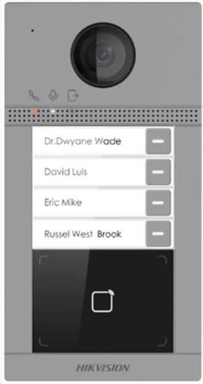 Obrázek HIKVISION DS-KV8413-WME1(C) IP dveřní interkom, 4-tlačítkový, čtečka karet, 2MPx kamera, WiFi-povrchová mont
