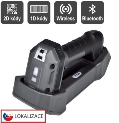 Obrázek Virtuos CCD 2D průmyslová bezdrátová čtečka HW- 857, USB, tmavě šedá