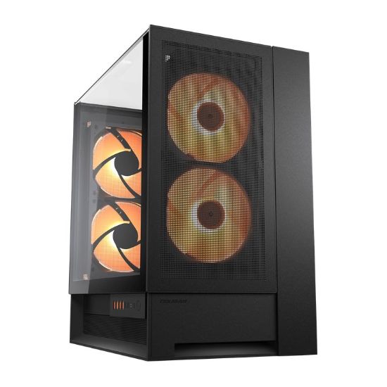 Obrázek COUGAR PC skříň OMNYX Black Mid Tower Mesh Front Panel 2 x 160mm ARGB Fan, Rear Panel 2x 160mm ARGB Fan