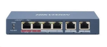 Zobrazit detail produktu - Hikvision DS-3E1106HP-EI, Smart switch 1x 100TX HI-PoE + 3x 100TX PoE; 2x 100TX uplink, 60W, Super PoE Obrázek Hikvision DS-3E1106HP-EI, Smart switch 1x 100TX HI-PoE + 3x 100TX PoE; 2x 100TX uplink, 60W, Super PoE