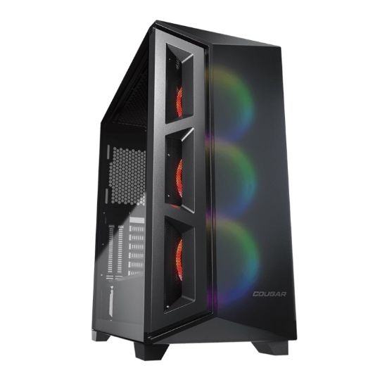 Obrázek COUGAR PC skříň DARK BLADER X5 Black Mid Tower Plastic with Mesh Front Panel 1 x ARGB Fan 4mm TG Left Panel