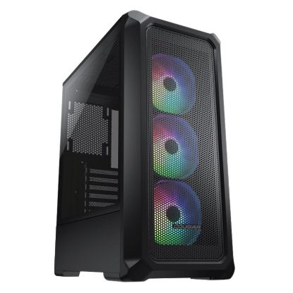 Obrázek COUGAR PC skříň ARCHON 2 Mesh RGB Black Mid Tower Mesh Front Panel 3 x ARGB Fans 3mm TG Left Panel