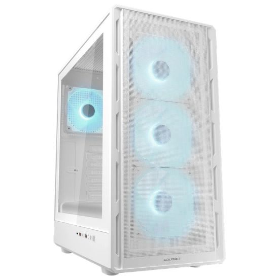 Obrázek COUGAR PC skříň AIRFACE PURE PRO White Mid Tower Mesh Front Panel 3 x 120mm ARGB Fan, Rear Panel 1x 120mm ARGB Fan