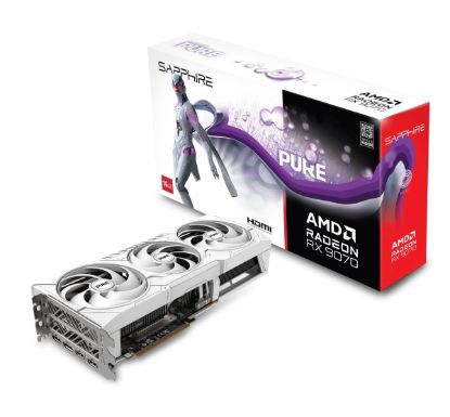 Obrázek VGA SAPPHIRE PURE AMD Radeon RX 9070 XT OC 16GB, White (pošk. obal)