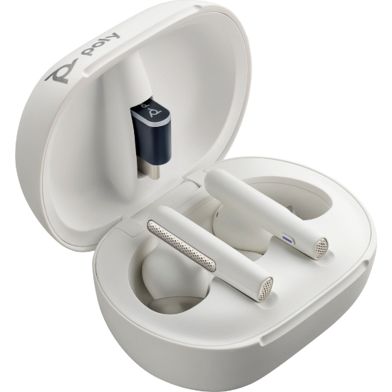 Obrázek Poly Voyager Free 60/60+ Microsoft Teams Certified White Earbuds (2 Pieces)
