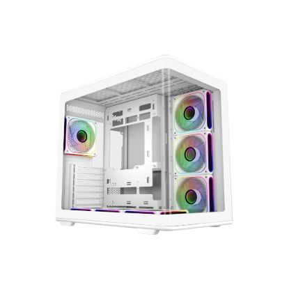 Obrázek Cooler Master case Elite 600, ATX, Průhledná bočnice, 7x 120mm ARGB Fan, Bílá