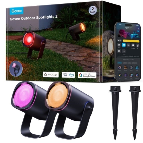 Obrázek Govee RGBWW Smart zahradní reflektory 750lm 2ks Matter