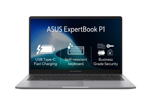 Obrázek ASUS NTB ExpertBook P1 (P1503CVA-S7I316512X), i3-1315U, 15.6" FHD, 16GB, 512GB SSD, UHD, W11 Pro, Misty Grey