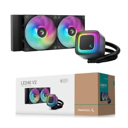 Obrázek DEEPCOOL Vodní chladič LE240 V2, ARGB, 2x120mm, AM5, LGA1700, LGA1851, černá