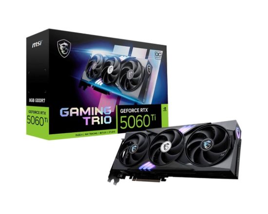 Obrázek MSI VGA NVIDIA GeForceRTX 5060 Ti 8G GAMING TRIO OC, RTX 5060 Ti, 8GB GDDR7, 3xDP, 1xHDMI