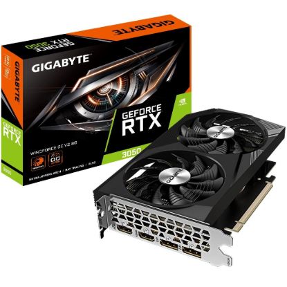 Obrázek GIGABYTE VGA NVIDIA GeForce RTX 3050 WINDFORCE OC 8G V2, RTX 3050, 8GB GDDR6, 1xDP, 1xHDMI, 1xDVI- D