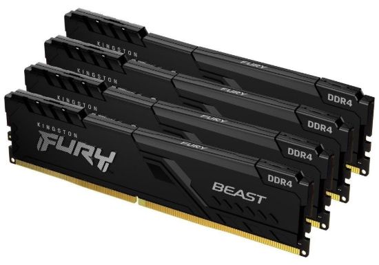 Obrázek KINGSTON DIMM DDR4 32GB (Kit of 4) 3600MT/s CL17 FURY Beast Černá