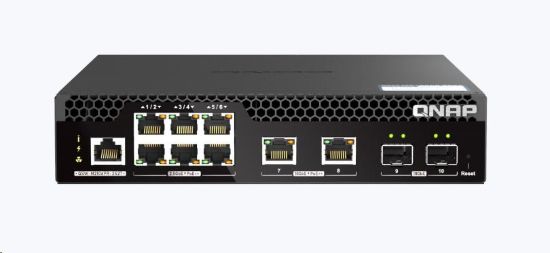 Obrázek QNAP switch QSW-M2106PR-2S2T (2xSFP+,2x10GbE,6x2,5GbE,8xPoE++,310W)