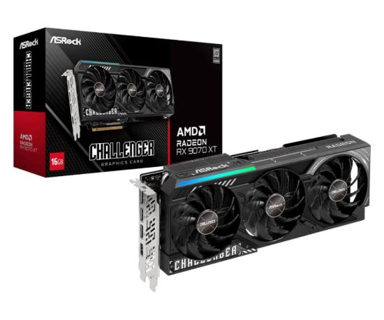 Obrázek ASRock VGA AMD Radeon RX 9070 XT Challenger 16 GB, RX 9070 XT, 16 GB GDDR6, 3xDP, 1x HDMI