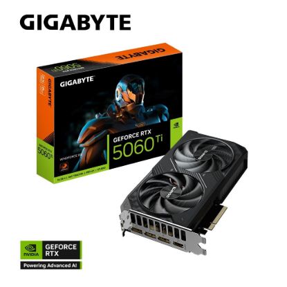 Obrázek GIGABYTE VGA NVIDIA GeForce RTX 5060 Ti WINDFORCE 8G, 8G GDDR7, 3xDP, 1xHDMI