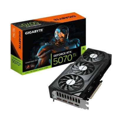 Obrázek GIGABYTE VGA NVIDIA GeForce RTX 5070 Ti WINDFORCE OC V2 16G, 16G GDDR7, 3xDP, 1xHDMI