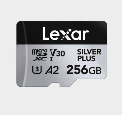 Obrázek Lexar microSDXC Professional SILVER Plus UHS- I/ U3/ A2/ 4K R205/ W150 (V30) 256GB