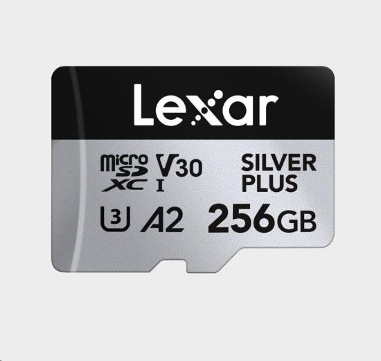 Obrázek Lexar microSDXC Professional SILVER Plus UHS- I/ U3/ A2/ 4K R205/ W150 (V30) 256GB