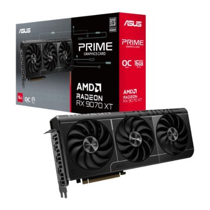 Obrázek ASUS VGA AMD Radeon RX 9070 XT PRIME OC 16 GB, RX 9070 XT, 16 GB GDDR6, 3xDP, 1xHDMI