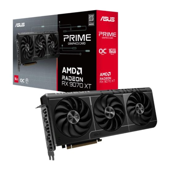 Obrázek ASUS VGA AMD Radeon RX 9070 XT PRIME OC 16 GB, RX 9070 XT, 16 GB GDDR6, 3xDP, 1xHDMI