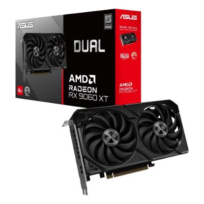 Obrázek ASUS VGA AMD Radeon RX 9060 XT DUAL 16GB, RX 9060 XT, 16GB GDDR6, 2xDP, 1xHDMI