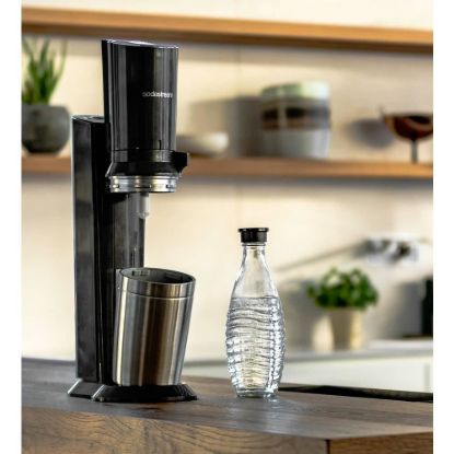 Obrázek SodaStream Crystal 3.0 výrobník sody, 0, 6l skleněná karafa, bombička s CO2, černý
