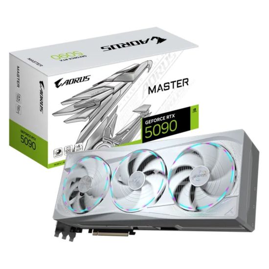 Obrázek VGA GIGABYTE AORUS GeForce RTX 5090 MASTER ICE 32G GDDDR7, White